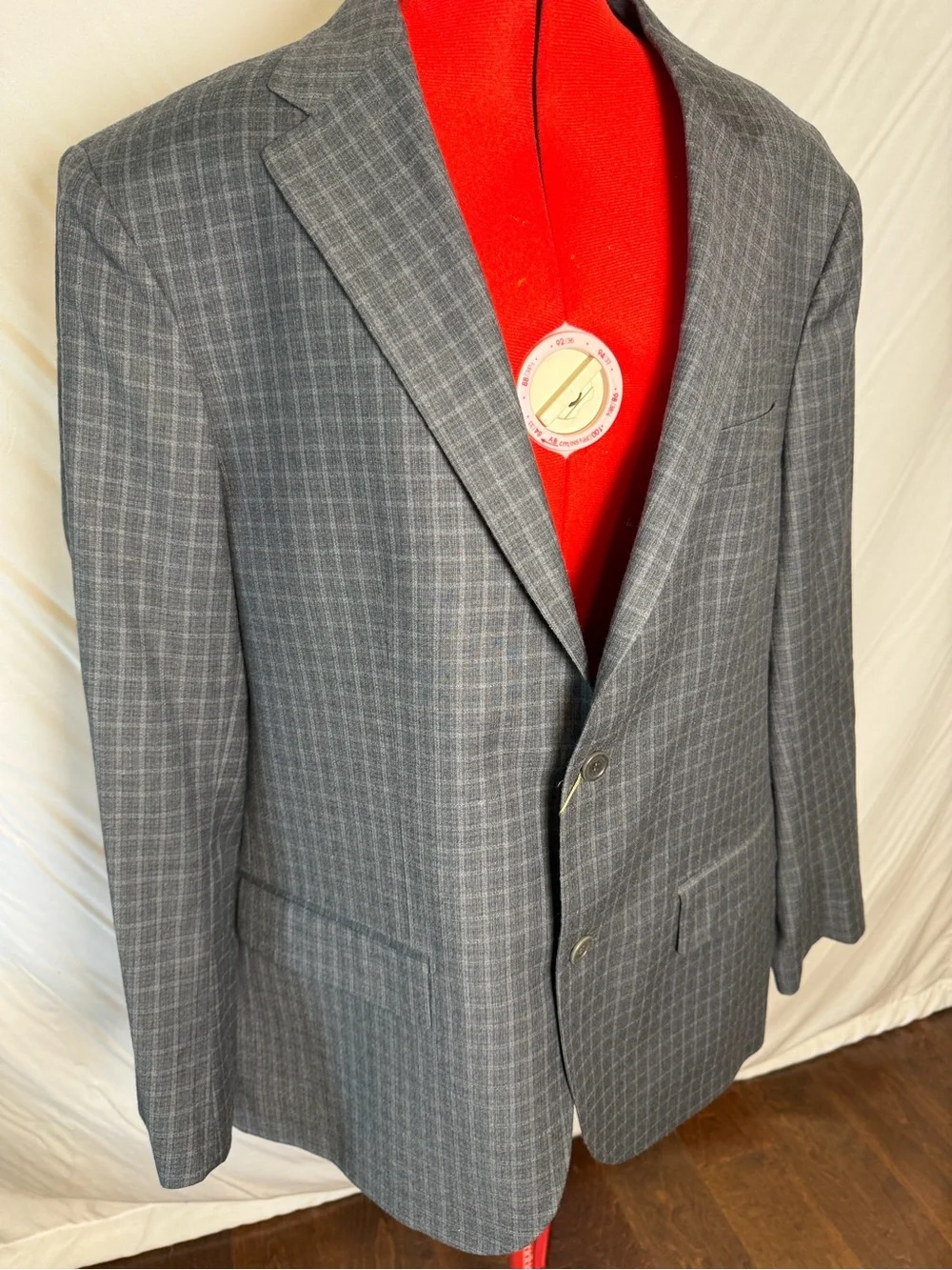 NWT Santorelli Gray Two-Button Sport Coat…48R